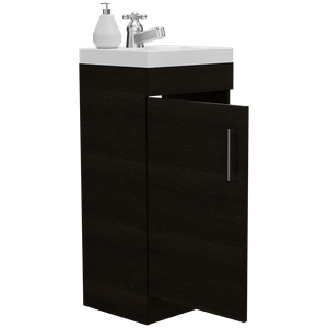 Mueble Lavamanos Oporto, Wengue, con una puerta abatible