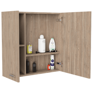 Gabinete de Baño Apolis, Miel, con puerta espejo y dos entrepaños para ubicar múltiples objetos
