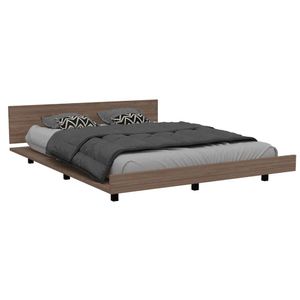 Cama Doble Wesley, Miel y Blanco, con patas metálicas