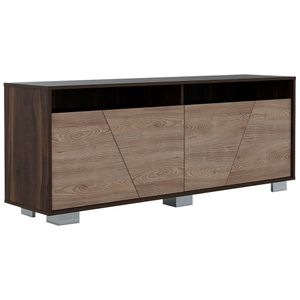 Mesa para TV Orus, Miel y Caoba, con espacio para televisor de 70 pulgadas