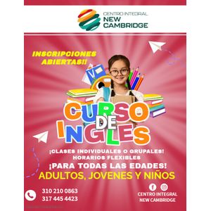 Curso de Inglés por 120 horas 5 meses para Adultos, Jovenes y Niños  CENTRO INTEGRAL NEW CAMBRIDGE Yopal