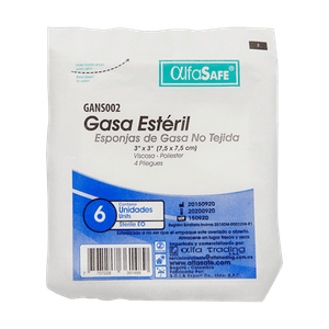 Gasa Alfasafe Esteril No Tejida 3X3 X 6Und