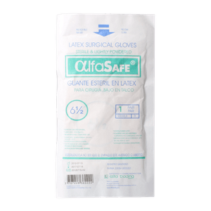 Guantes Esteril 6 1/2 Un Par Alfasafe