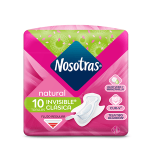Toallas Higienicas Nosotras Natural Invisible Con Alas X 10Und