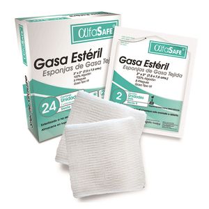 Gasa Alfasafe Estéril Tejida 3"X3" X 24Und