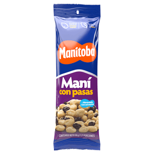 Mani Horneado Con Pasas Manitoba X 50g