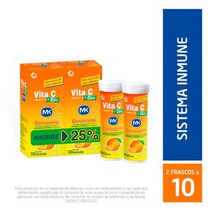 Oferta Vita C + Zinc Mk 1G Efervecente Mandarina Tubo X 20 Tabletas