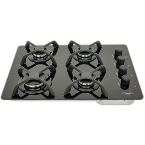 Estufa de empotrar Haceb 60 cm 4 Puestos Gas Natural Cristal ASL CG Negro