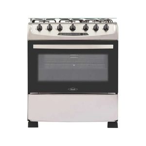 Estufa de Piso Haceb 6 Puestos Gas Propano Orégano 76 cm Vidrio Gris - Negro