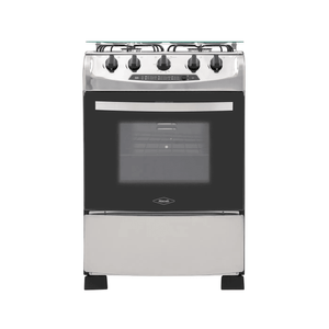 Estufa de Piso Haceb 4 Puestos Gas Natural Oregano 60 cm Vidrio Gris - Negro