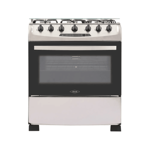 Estufa de Piso Haceb 6 Puestos Gas Natural Orégano 76 cm Vidrio Gris - Negro