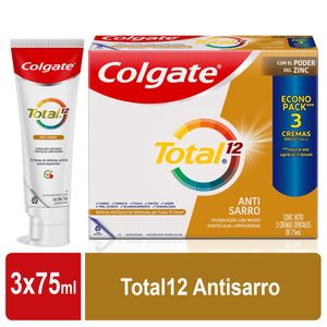 Crema Dental Colgate Total 12 Antisarro X 3Und X 75Ml