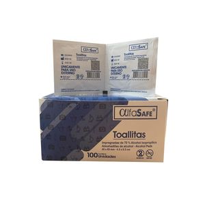 Toallas Alfasafe Alcohol 70% X 100Und