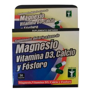 Magnesio Vitamina D3 Calcio Fosforo Ledmar X 30 Capsulas