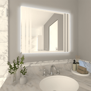 Espejo Rectangular Apolo, Gris, con Luz Led y Touch