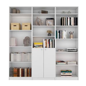 Combo de Bibliotecas Home, Blanco Incluye Tres Bibliotecas y Tres Complementos
