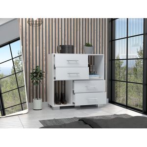 Organizador Karely, Blanco, 4 cajones multiusos deslizables ZF