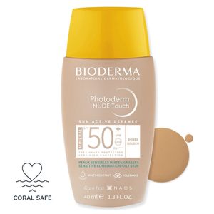 Protector Solar Mineral Para Piel Mixta A Grasa Bioderma Photoderm Nude Touch Dorado Spf 50+ X 40ml