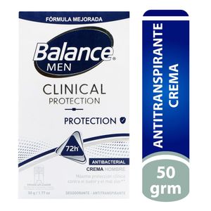 Desodorante Balance Crema Clinical Maxima Proteccion Contra El Sudor Y El Mal Olor Protection Hombre 50Gr