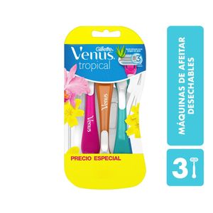 Maquina De Afeitar Desechable Venus Tropical X 3Und