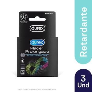 Condón Durex Placer Prolongado X 3Und