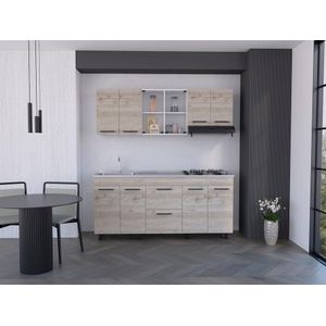Cocina Integral Kong, Blanco Duqueza y Humo, Incluye Meson Izquierdo