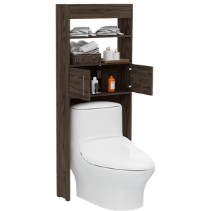 Gabinete de Baño Oporto, Chocolate, con Variedad de Entrepaños