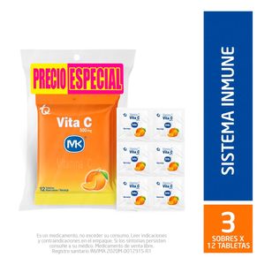 Oferta Vita C Mk 500Mg Naranja X 12 Tabletas Pague 2 Lleve 3