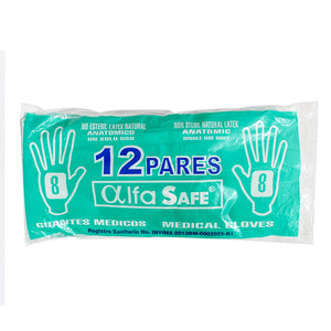 Guantes Alfasafe Latex 8 X 12 Pares