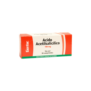 Genfar Ácido Acetilsalicílico 100Mg Caja X 30 Comprimidos