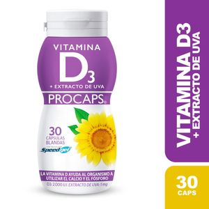 Vitamina D3 + Extracto Uva Procaps 2000UI X 30 Capsulas