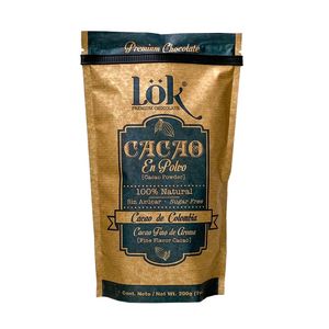 Cacao Polvo Lok 100% Natural Sin Azucar X 200G