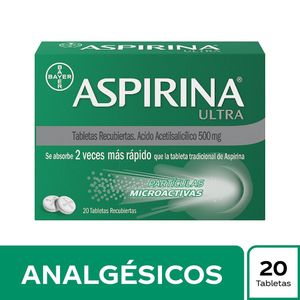 Aspirina Ultra 500mg Ácido Acetilsalicílico Caja x 20 tabletas