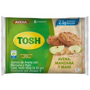 Galleta Tosh Avena Manzana Y Maní X 180g X 6Und