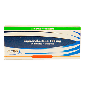 Espironolactona 100 Mg X 20 Tabletas