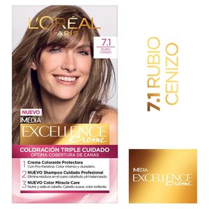 Tinte Excellence Tono 7.1 Rubio Cenizo