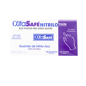 Guantes De Nitrlo Alfasafe Azul Talla L X 100Und