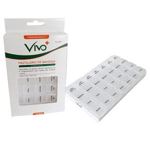 Pastillero Vivo+ Semanal Bandeja 4 Compartimentos Transparente