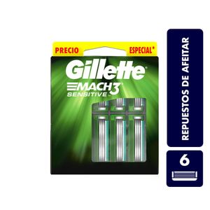 Repuestos De Afeitar Gillette Mach3 Sensitive X 6Und