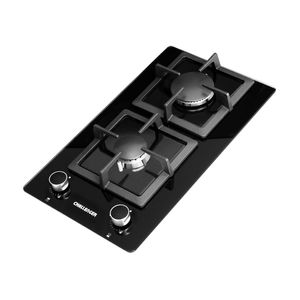 Estufa de empotrar Challenger 30 cm 2 Puestos Gas Natural SQ6730 Negro