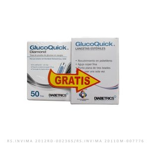 Oferta Tiras Glucoquick X 50 + Gratis Lancetas X 50Und